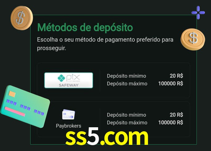 O cassino ss5.com oferece uma grande variedade de métodos de pagamento